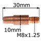 Końcówka prądowa dysza 1.0 migomat spawarka 30mm M8x1.25