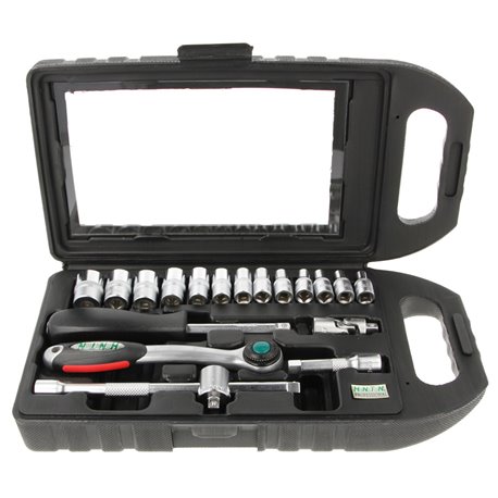 Zestaw nasadek 1/4'' 6-cio kątne z grzechotką 19el. Honiton