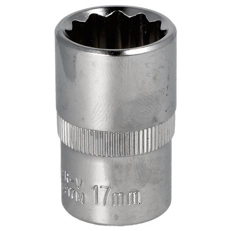 Klucz nasadka krótka 17 MM 1/2 CrV HONITON 12-KĄT