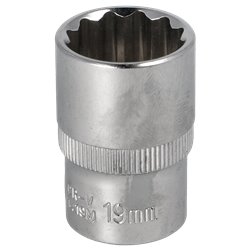 Klucz nasadka krótka 19 MM 1/2 CrV HONITON 12-KĄT