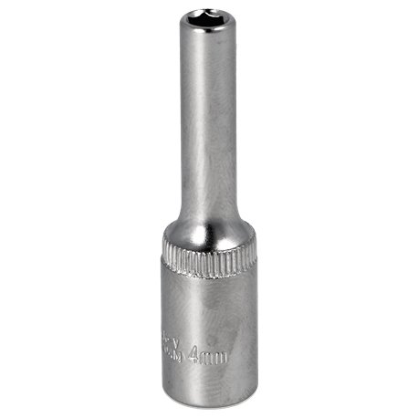 Klucz nasadka DŁUGA 4 MM 1/4 CrV HONITON
