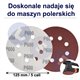 PAPIER ŚCIERNY 125 KRĄŻKI SAMOPRZYLEPNE NA RZEP Z OTWORAMI P600 X50