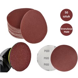 PAPIER ŚCIERNY 125 KRĄŻKI SAMOPRZYLEPNE NA RZEP DO SZLIFIERKI P600 X50