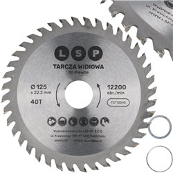 TARCZA WIDIOWA DO CIĘCIA DREWNA PIŁA 125 MM x 22,2 40T WĘGLIK WIDA LSP