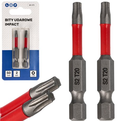 BIT UDAROWY TORX T20 50MM MZESTAW BITÓW UDAROWYCH 2 SZTUKI LSP