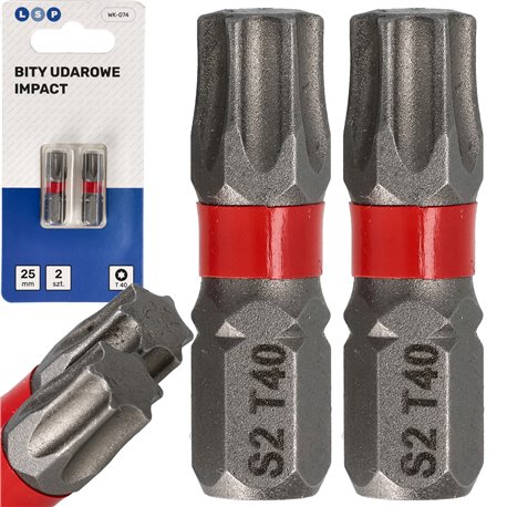 BIT UDAROWY TORX T40 25MM MZESTAW BITÓW UDAROWYCH 2 SZTUKI LSP