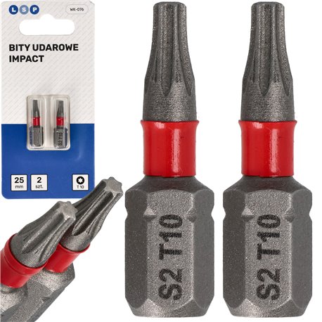 BIT UDAROWY TORX T10 25MM MZESTAW BITÓW UDAROWYCH 2 SZTUKI LSP