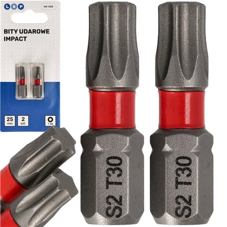 BIT UDAROWY TORX T30 25MM MZESTAW BITÓW UDAROWYCH 2 SZTUKI LSP