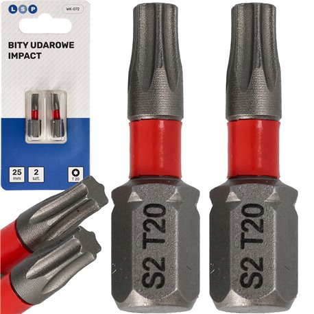 BIT UDAROWY TORX T20 25MM MZESTAW BITÓW UDAROWYCH 2 SZTUKI LSP