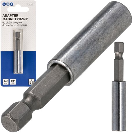 UCHWYT MAGNETYCZNY ADAPTER DO BITÓW NA WKRĘTARKĘ 1/4 60 MM LSP