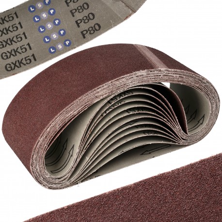 Taśma szlifierska papier pas bezkońcowy 75x533 P80 12SZT