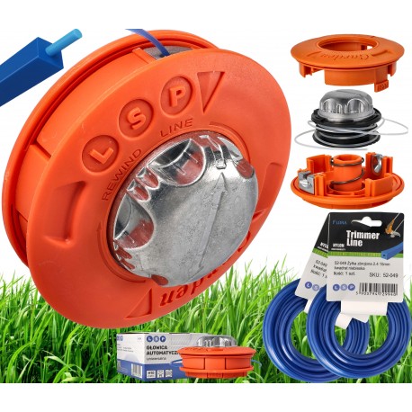 GŁOWICA ŻYŁKOWA AUTOMATYCZNA DO KOSY + ŻYŁKA ZBROJONA 2 4 24 MM 30 METRÓW