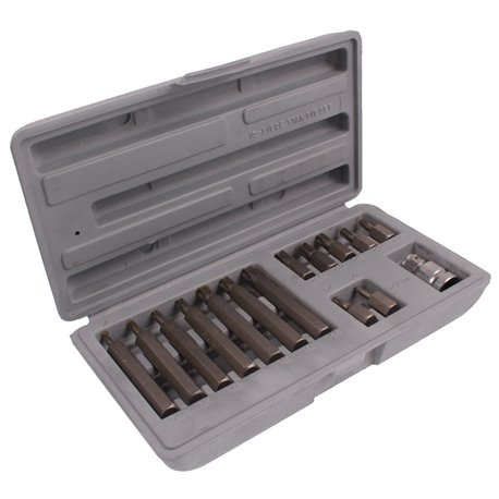 Zestaw Torx 15el. T20-T55 30 i 75mm nasadka HEX 1/2