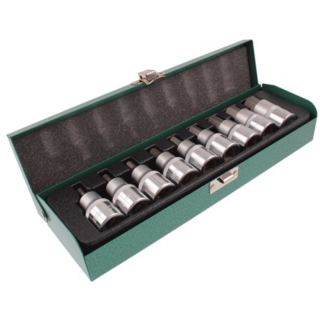 Zestaw nasadek 9el. Imbus 4-17mm 1/2" CrV HONITON HEX